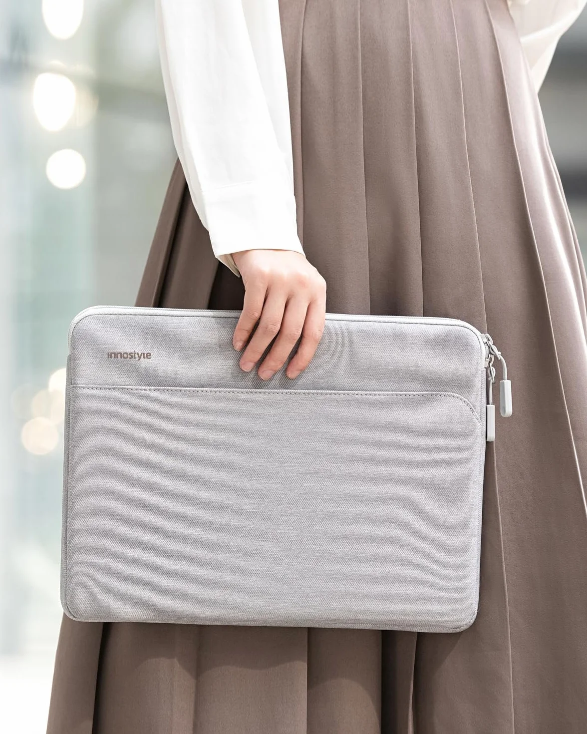 INNOSTYLE Torba Na Laptopa 13 cali, Wodoodporna, Lekka, Wytrzymała, OmniProtect Slim Szara, Kompatybilna z MacBook Pro/Air, HP ProBook, Dell Inspiron, Yoga, ASUS, Idealna do Pracy i Podróży