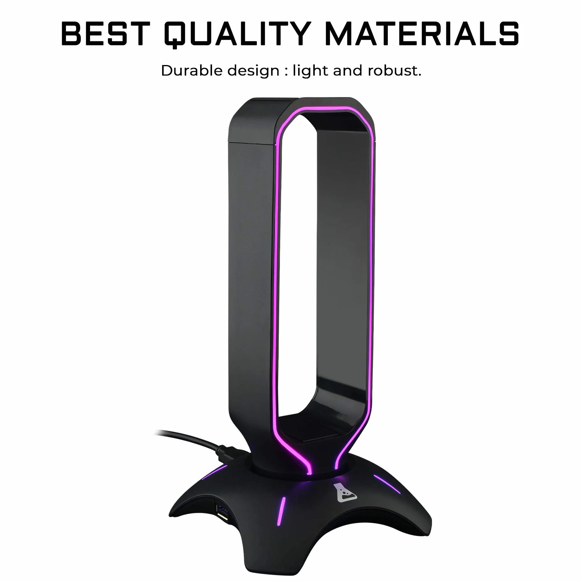 G-LAB K-Stand RADON Stojak na słuchawki RGB USB 2.0 antypoślizgowa podstawa czarny