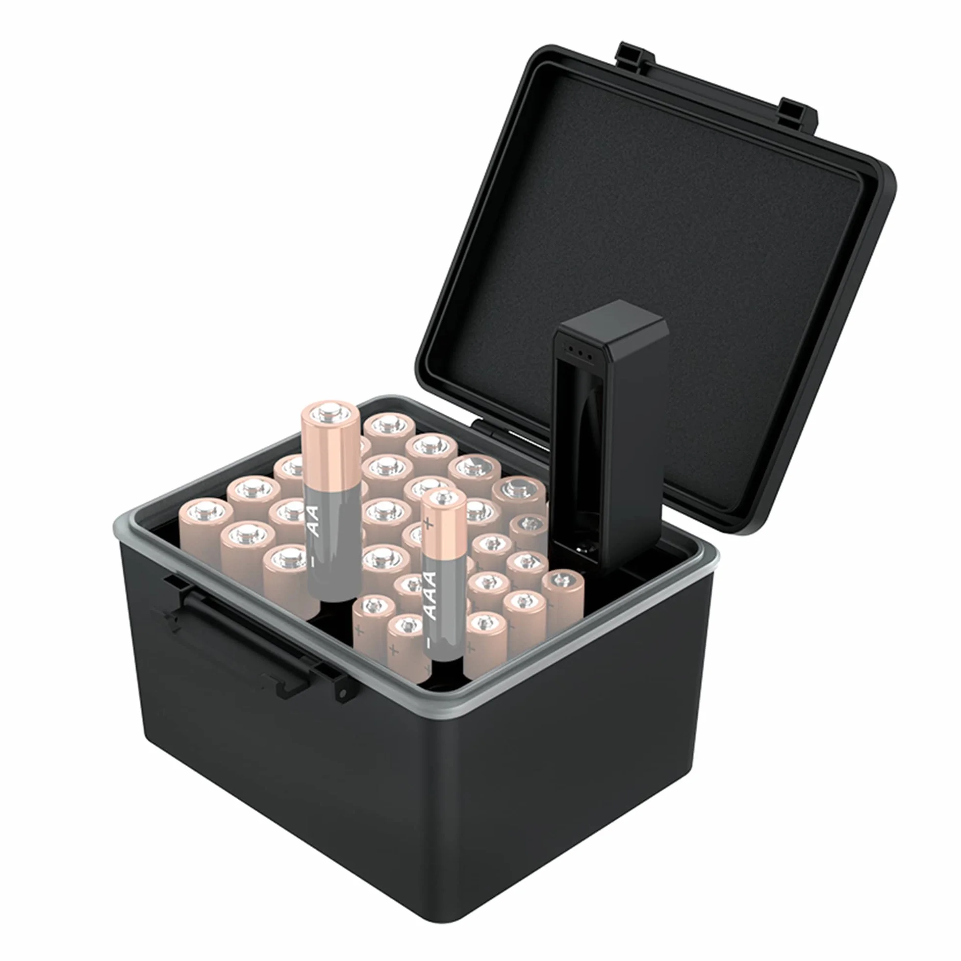 JJC Organizer na baterie AAA walizka tester baterii wodoodporna obudowa pomieści 20x AA 14x AAA