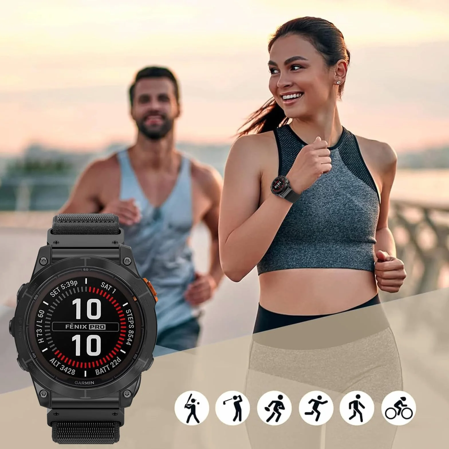Pasek do zegarka Garmin Fenix 7 Quick Fit 22 mm nylonowy zamienny