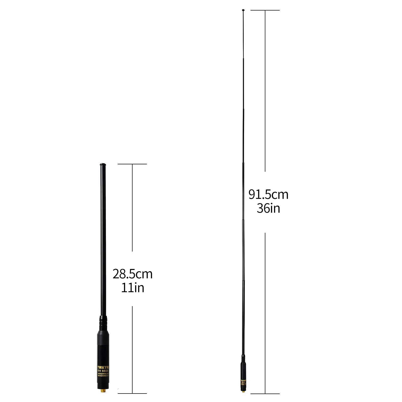 TWAYRADIO Dwukierunkowa antena radiowa, dwupasmowa antena teleskopowa VHF UHF SMA-żeńska, kompatybilna z Baofeng UV-5R UV-82 888S BF-F8HP GT-3 KENWOOD Retevis TYT Ham Amateur Walkie Talkie