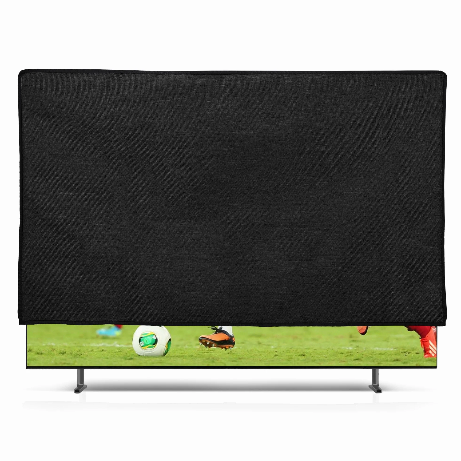 kwmobile Osłona przeciwpyłowa do telewizora 139.7 cm lniana czarna