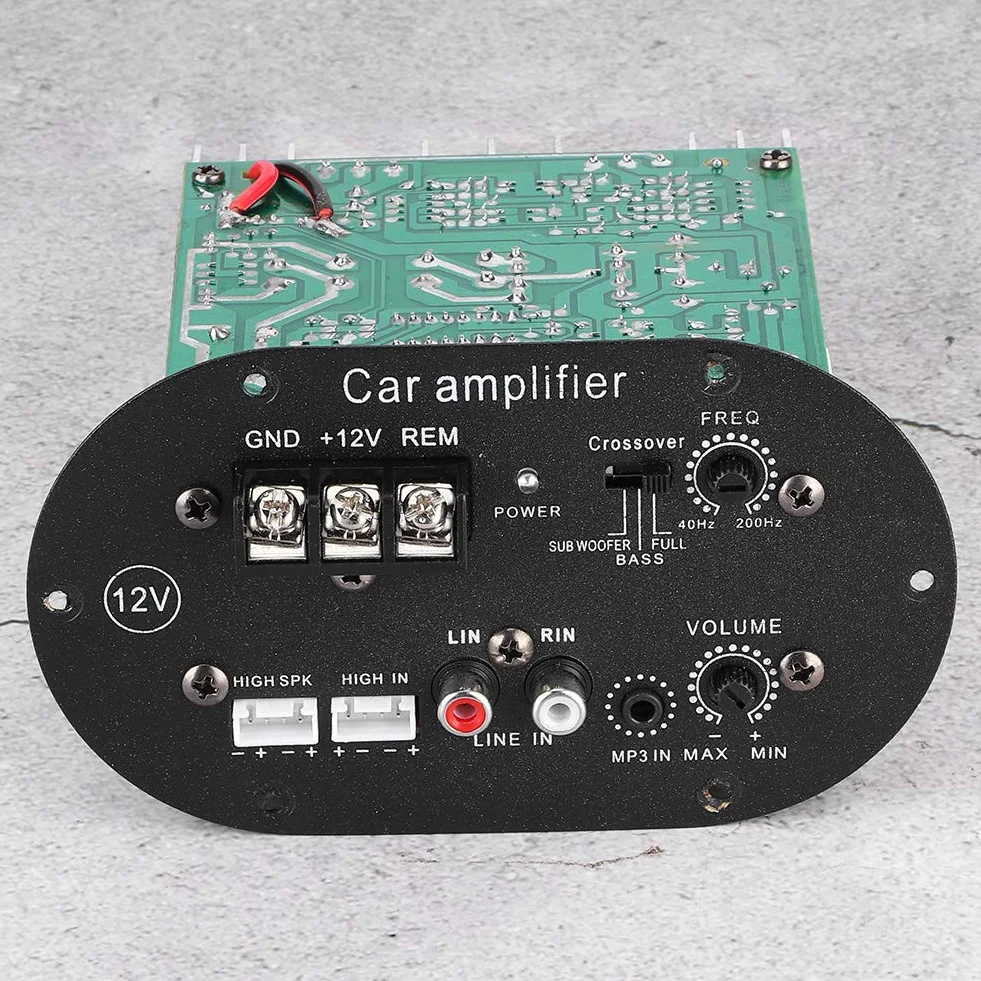 Płytka wzmacniacza do subwoofera, płyta wzmacniacza samochodowego sprzętu audio 120W 12V czysty, pełny ton basowy rdzeń subwoofera samochodowy wzmacniacz głośników stereo