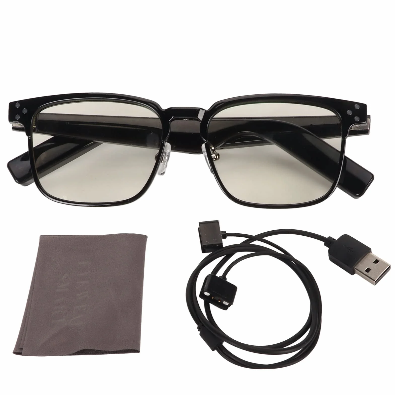 Inteligentne Okulary Audio, Otwarte Okulary Muzyczne Bluetooth 5.3 z Wbudowanymi Dwoma Głośnikami, Blokowanie Niebieskiego światła, wodoodporność IPX4, Profesjonalne Inteligentne