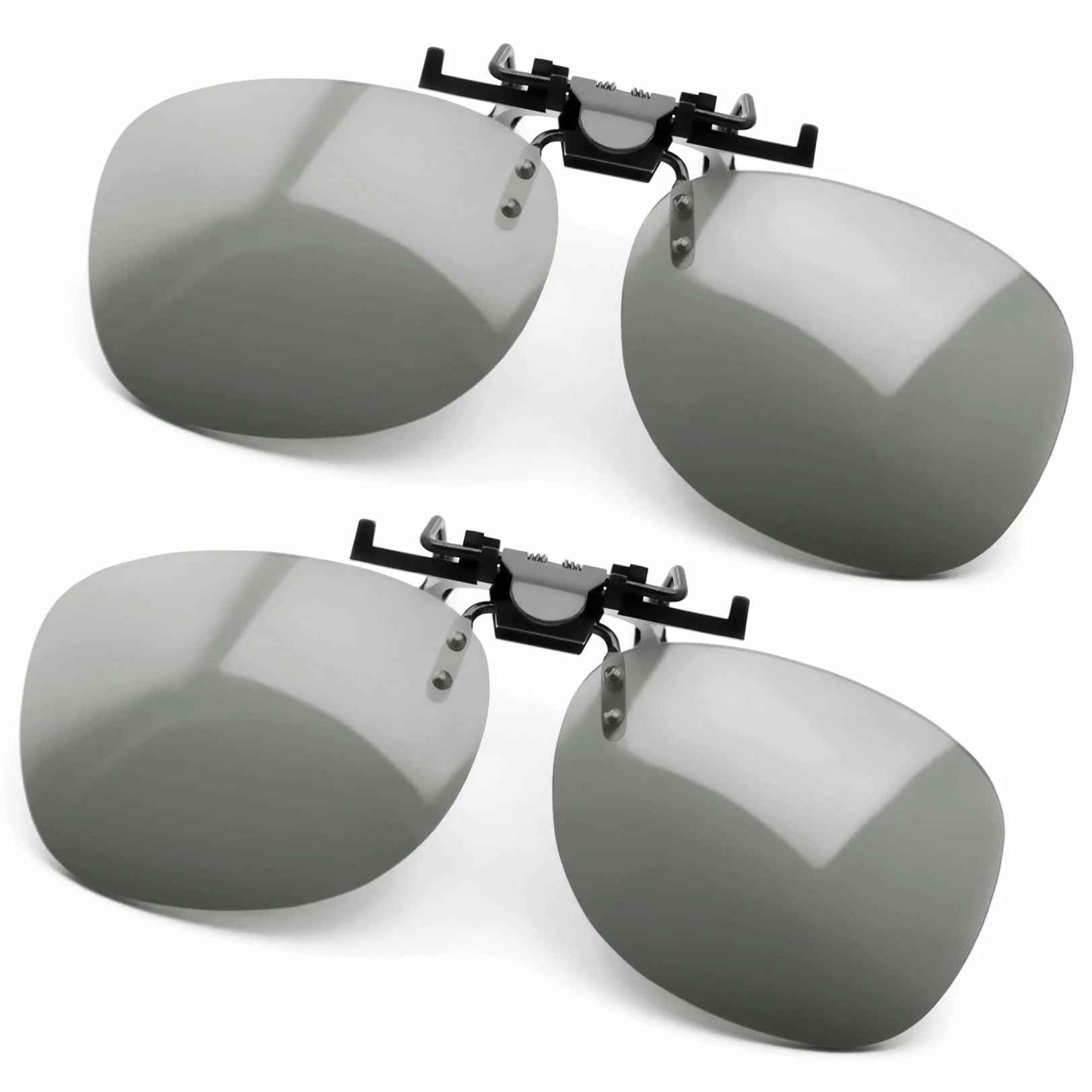 Zestaw 2 par okularów 3D Clip-On dla osób noszących okulary – pasywne okulary 3D do Cinema 3D kompatybilne z LG, Philips, Panasonic, Toshiba, Grundig, RealD kinami i wieloma innymi pasywnymi