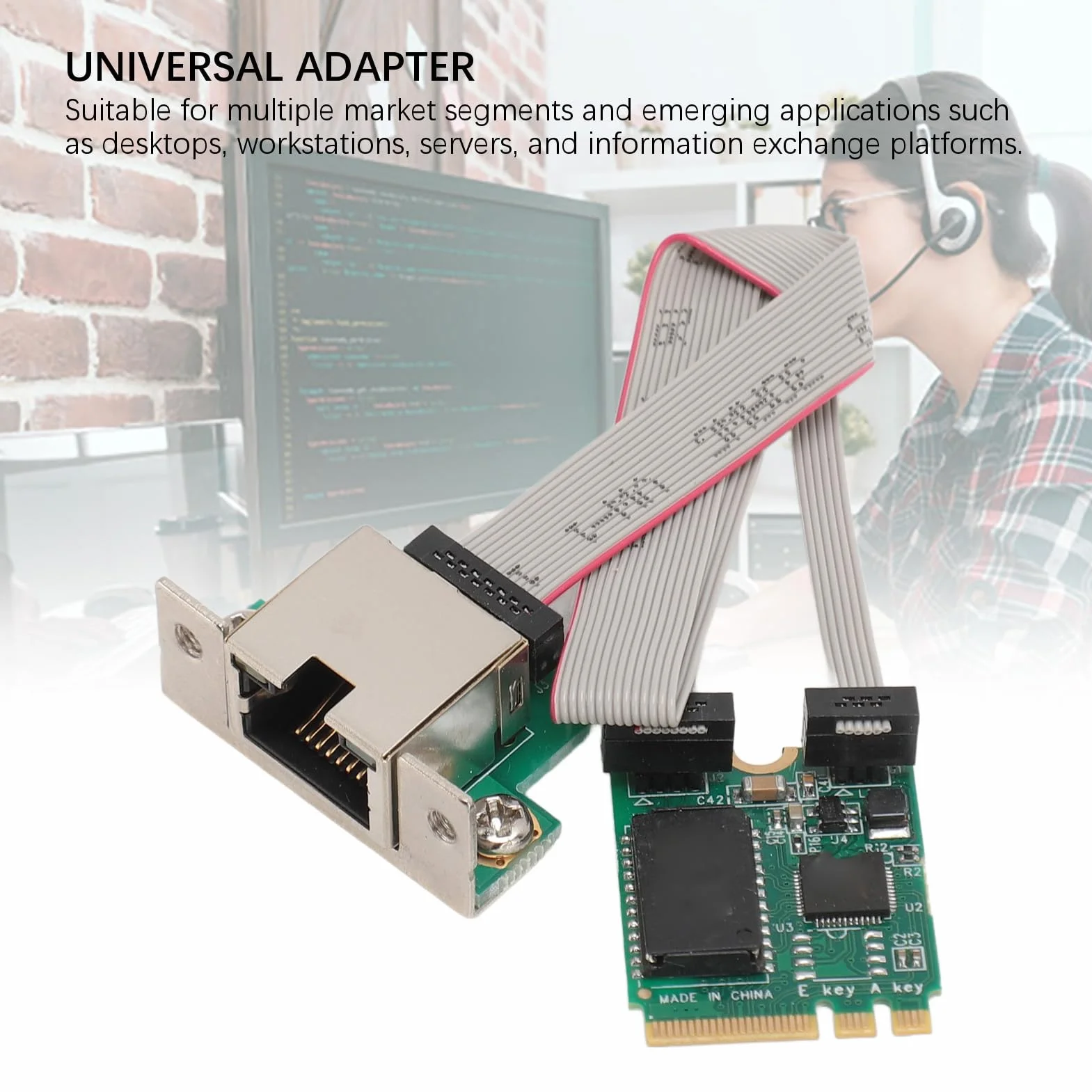 Adapter Ethernet M.2 A E Key 2.5G, Karta Sieciowa RJ45 Gigabit Ethernet RTL8125B dla Systemu 7/8/10, Linux