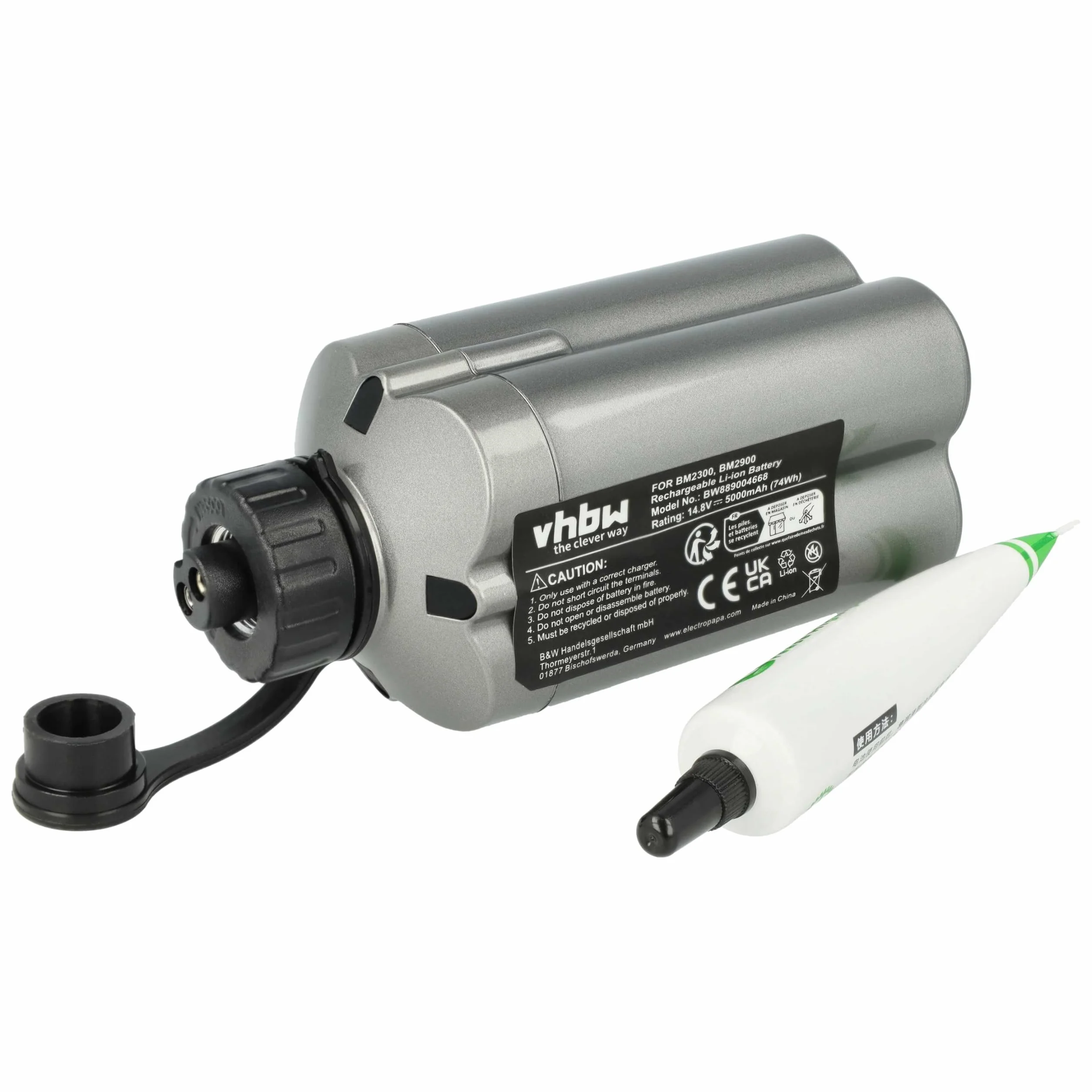 vhbw Ładowarka wraz z baterią (5000 mAh) kompatybilna z Daiwa weitere Modele SB200J-L, SB300MT, SB300MJ-L, SB270MM, SB300MJ akumulatory litowo-jonowe