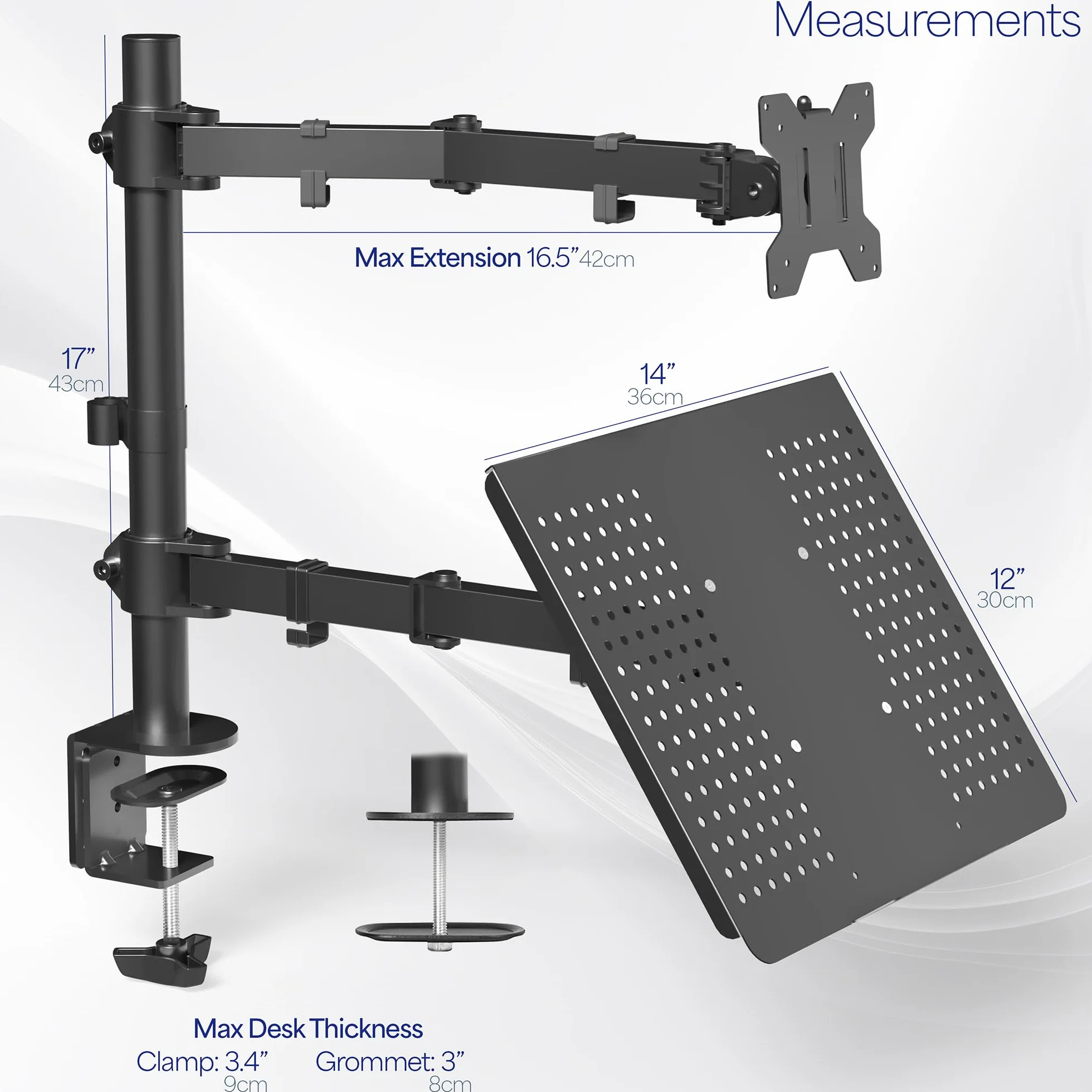 VIVO regulowany stojak monitorowy 13-32 cali do laptopów 17 cali STAND-V002C