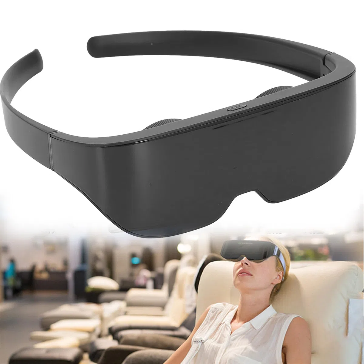Okulary 3D do rzeczywistości wirtualnej, lekkie okulary inteligentne VR, okulary do wirtualnej rzeczywistości, ekran 3D IMAX Gaint Gogle VR przyjazne dla krótkowzroczności, bateria 8000 mAh