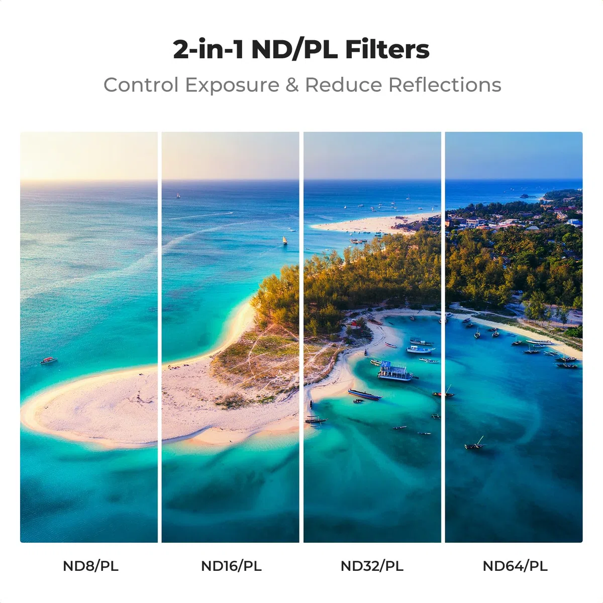 K&F Concept Filtry kompatybilne z DJI Mavic 4 Pro, ND8&PL,ND16&PL, ND32&PL, ND64&PL, szkło optyczne z 28-warstwowym zestawem filtrów HD