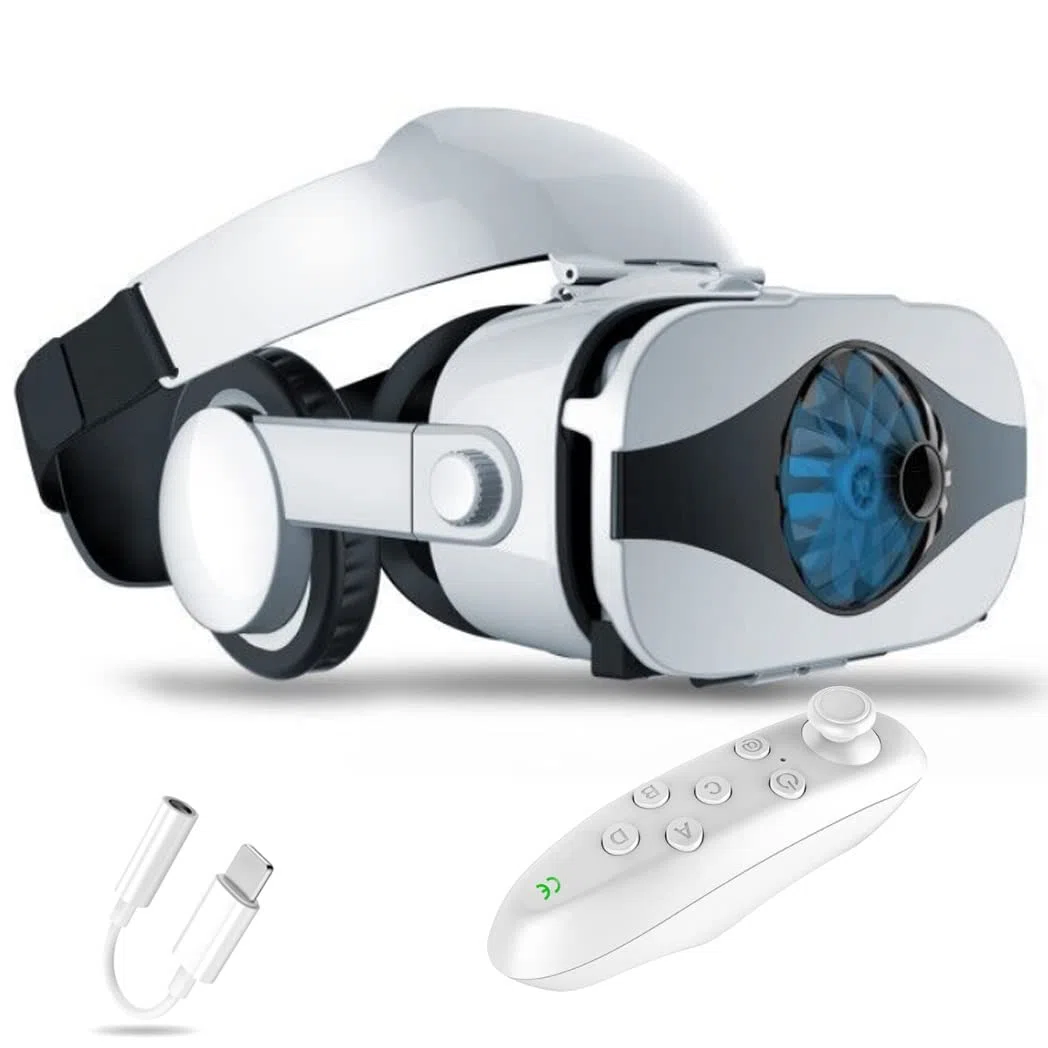 Okulary VR, zestaw słuchawkowy z wirtualnej rzeczywistości, zestawy słuchawkowe VR obsługujące Android i IOS, połączenie Bluetooth do iPhone 13 Pro Max/13 Pro/12/11, do Samsung Galaxy S21, Huawei, Xiaomi