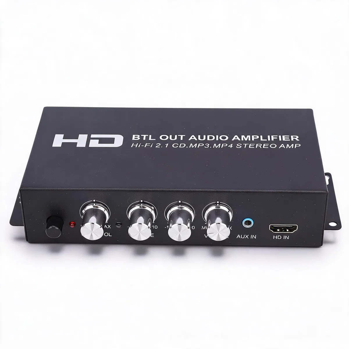 Annadue Stereofoniczny Wzmacniacz Mocy, 2.1-kanałowy 240 W Bluetooth 5.0 HiFi Audio, Wejście HDMI AUX, Regulacja Tonów Niskich, Subwoofer do Głośników Kina Domowego, Przenośny Stop (wtyczka UE)
