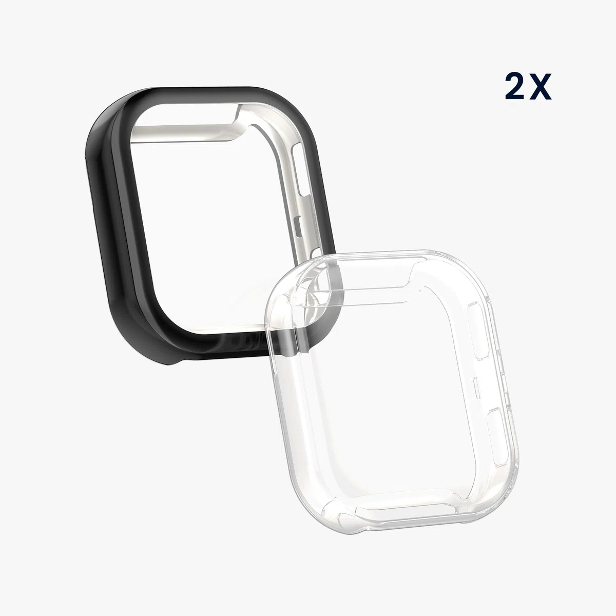 kwmobile Etui kompatybilne z Amazfit Bip 6, 2 x silikonowe etui na monitor fitness z TPU, czarne/przezroczyste