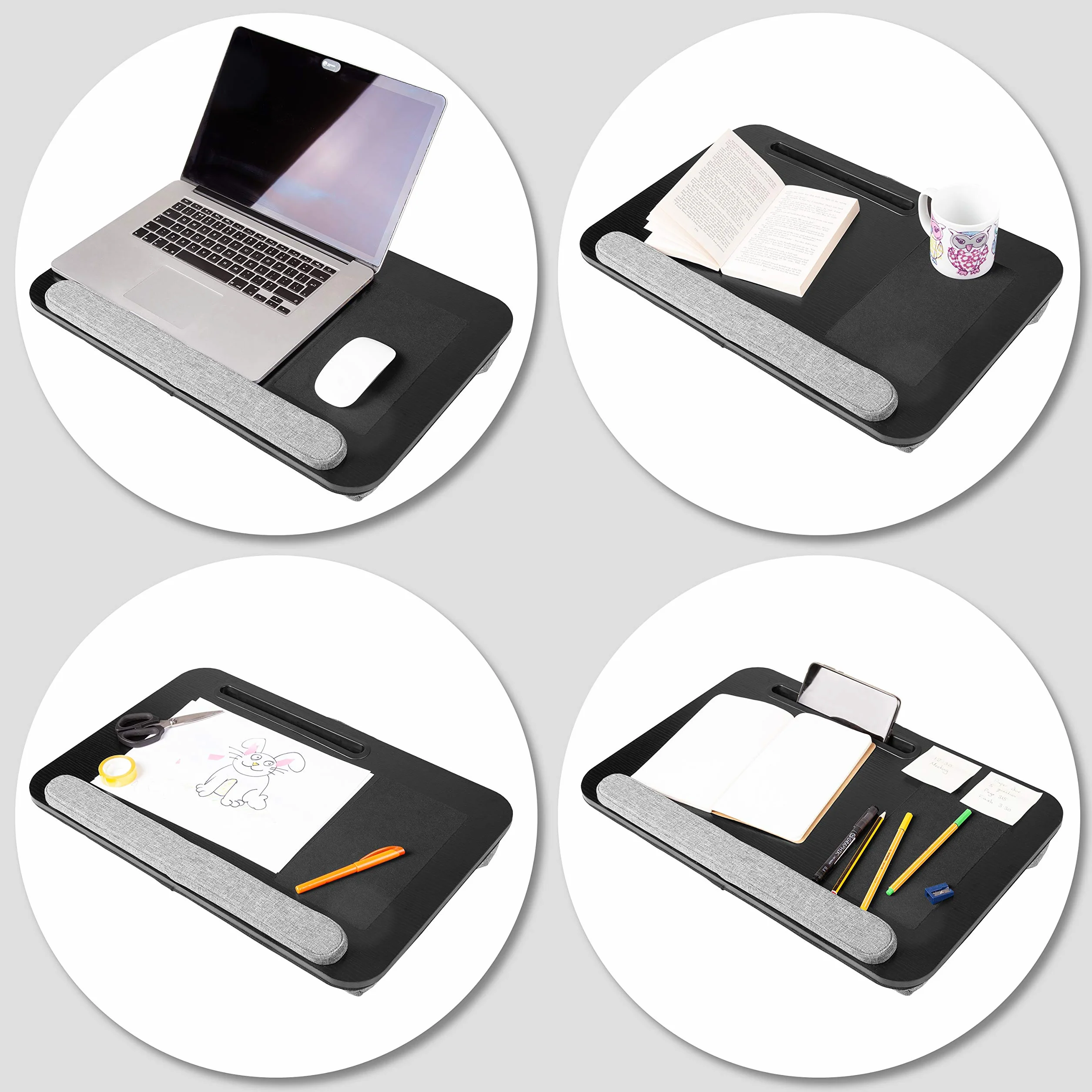 Duronic DML433 Podkładka pod laptopa z poduszką na kolana, podkładka pod myszkę, podstawka pod nadgarstek, mobilny stolik pod laptopa