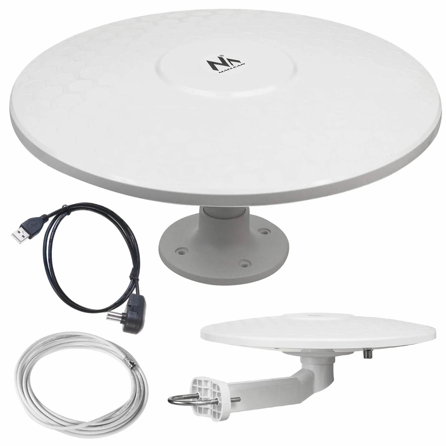 Maclean MCTV-947 Profesjonalna Antena Wielokierunkowa Zewnętrzna/Wewnętrzna DVB-T/T2 H.265 HEVC, Antena na Balkon, Dach, Okno, Uniwersalna Antena Samochodowa, Odbiornik Cyfrowy TV Naziemnej
