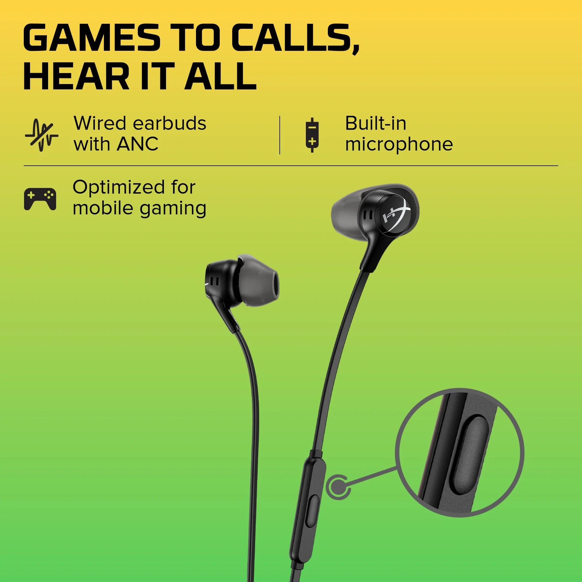 HYPERX Cloud Earbuds II Gaming Earbuds z mikrofonem, czarne