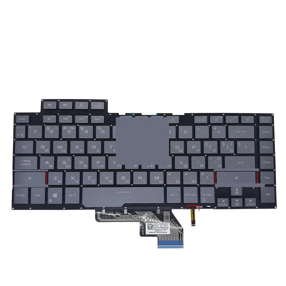 Części do laptopa USA angielski UA/RU Hiszpania Podświetlana klawiatura RGB dla ROG dla Zephyrus GX502GW GA502 GU502DU GU502GV GU502LW GU532GU Klawiatury do laptopa (UA RGB Gray)