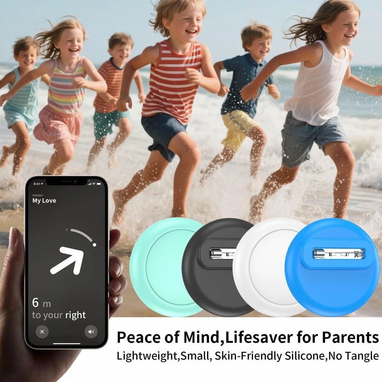 SPGUARD Zestaw 4 ukrytych etui na Apple dla dzieci (1/2), wodoodporne silikonowe etui ochronne z agrafkami dla dzieci, seniorów i zwierząt domowych