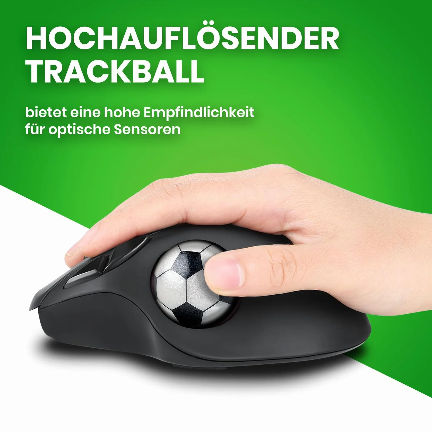 Perixx PERIPRO-303FTB 1,34 cala sportowy trackball - zabawny nowatorski design piłki nożnej - kompatybilny z M570, M575, PERIMICE-517/520/717/720 i innymi myszkami Trackball 3,4 cm