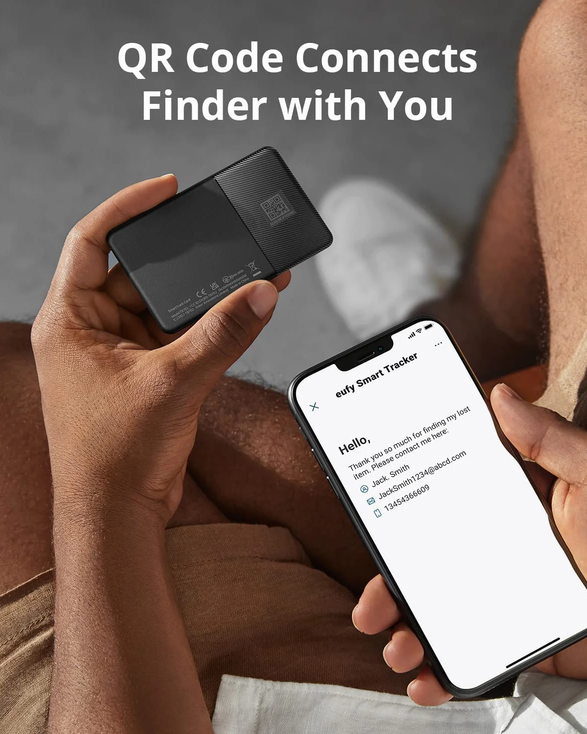 eufy Security SmartTrack Card Bluetooth Key Finder, współpracuje z Apple Find My, żywotność baterii do 3 lat, grubość 2,4 mm