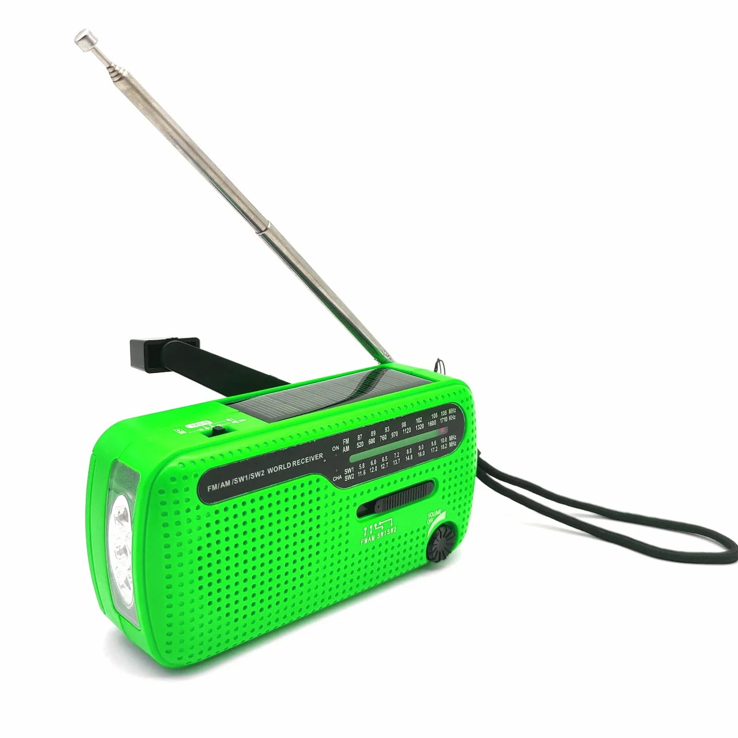 Radio korbowe, solarne i przenośne radio awaryjne AM/FM/SW, retro z odbiornikiem świata, jako latarka i lampka do czytania, ładowarka do telefonu komórkowego, w