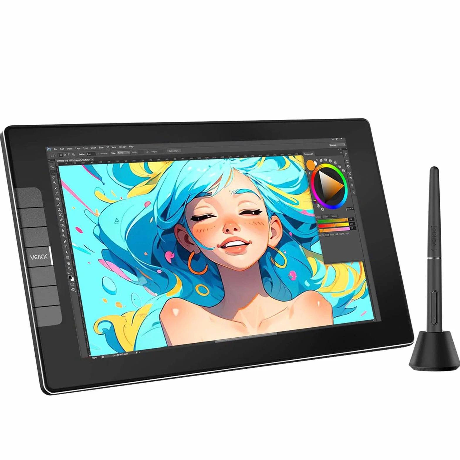 VEIKK VK1200V2 Tablet graficzny z ekranem 120% sRGB, ekran IPS Full HD, 6 klawiszy skrótów, rysik bez baterii, kompatybilny z systemami Linux / Windows / Mac 11,6"