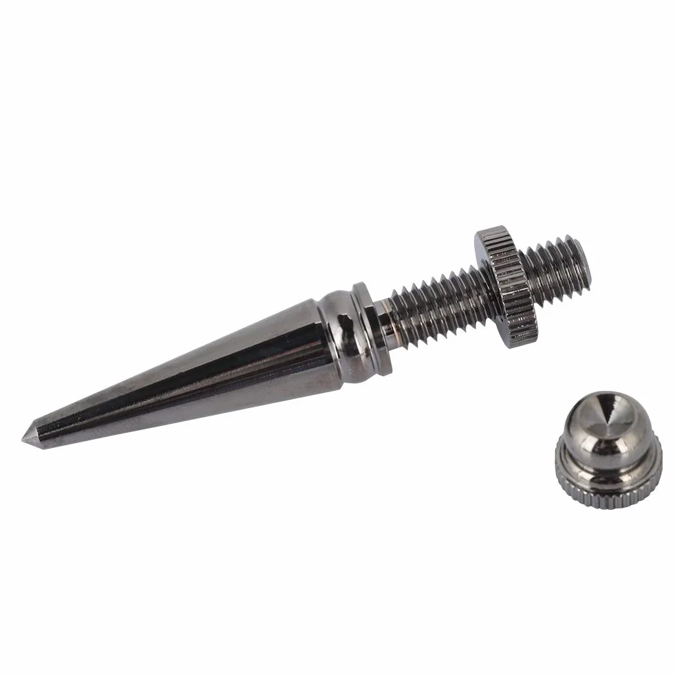 Speaker Spike Pad Kit, 4-Satz Spike Isolation Spikes Standfuß für reine HiFi-Klangqualität, Messingverchromung Stoßfeste Halterung Cone Base Pads für Lautsprecherverstärker, Schraubbefestigung