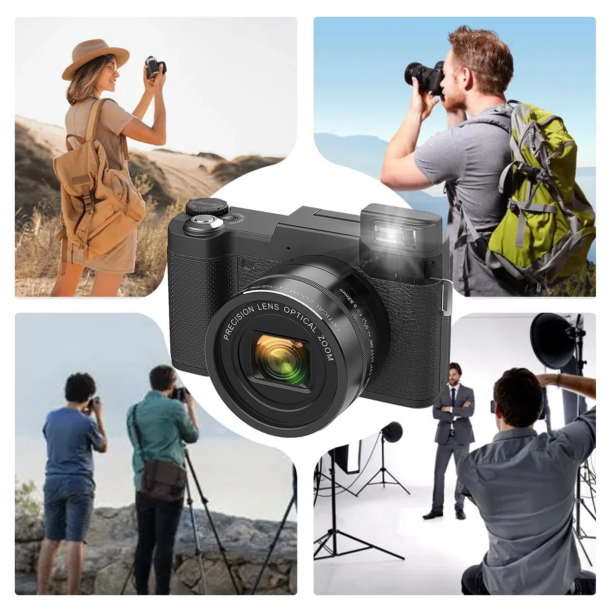 Aparat 4k do fotografii, aparat 4k do fotografii Przenośna kamera, | Aparat cyfrowy Kreatywne materiały fotograficzne, zdjęcia plenerowe, zdjęcia z podróży, widoki natury