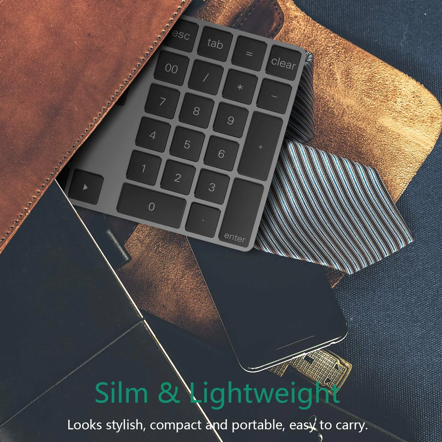 Klawiatura numeryczna Bluetooth, bezprzewodowa klawiatura z wieloma skrótami, 34-klawiszowa klawiatura numeryczna do M acbook/iP ad/laptopa/PC/telefonu, kompatybilna z Surface Pro, Windows,
