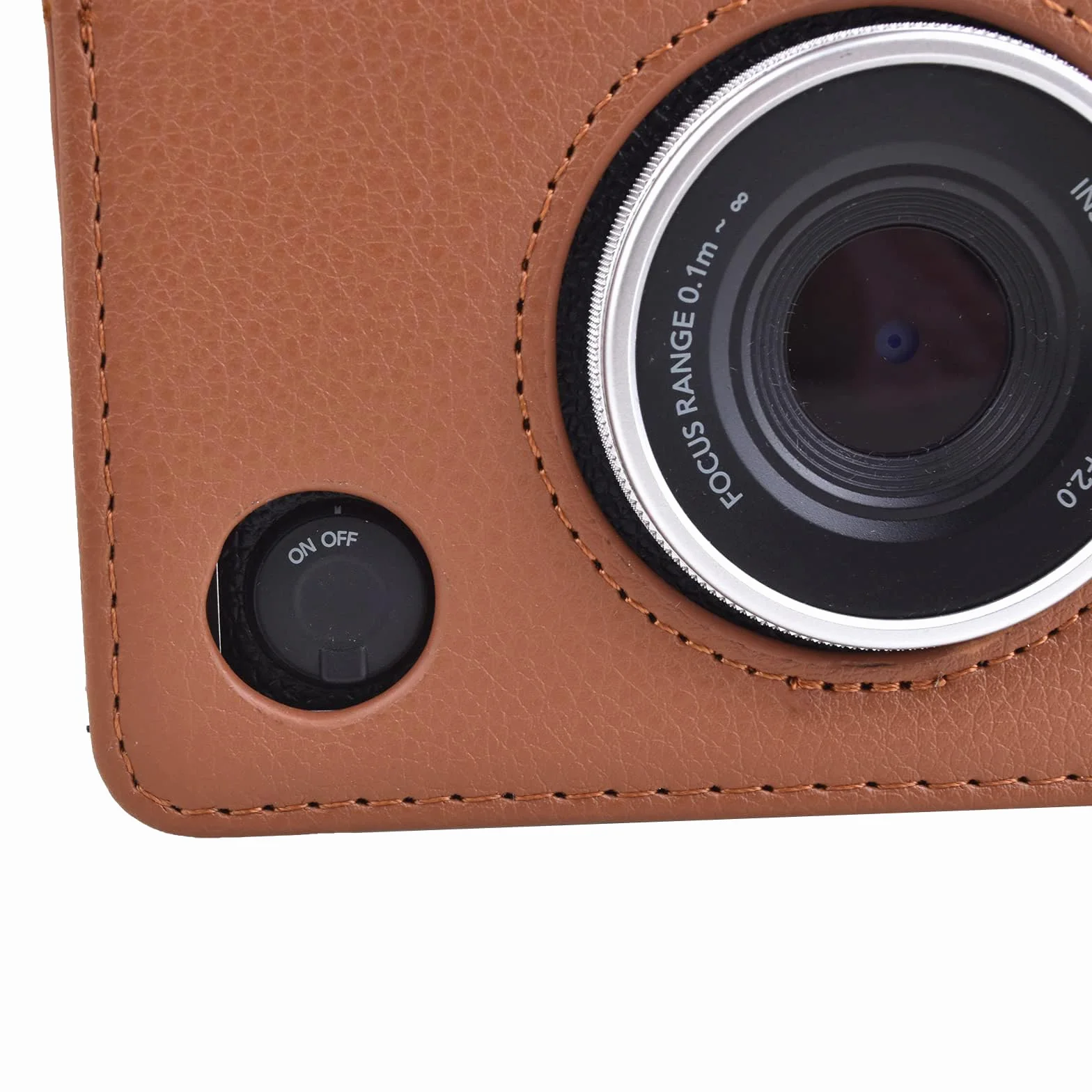 Rieibi etui na aparat Fujifilm Instax Mini Evo, skórzany pokrowiec ochronny vintage, brązowy