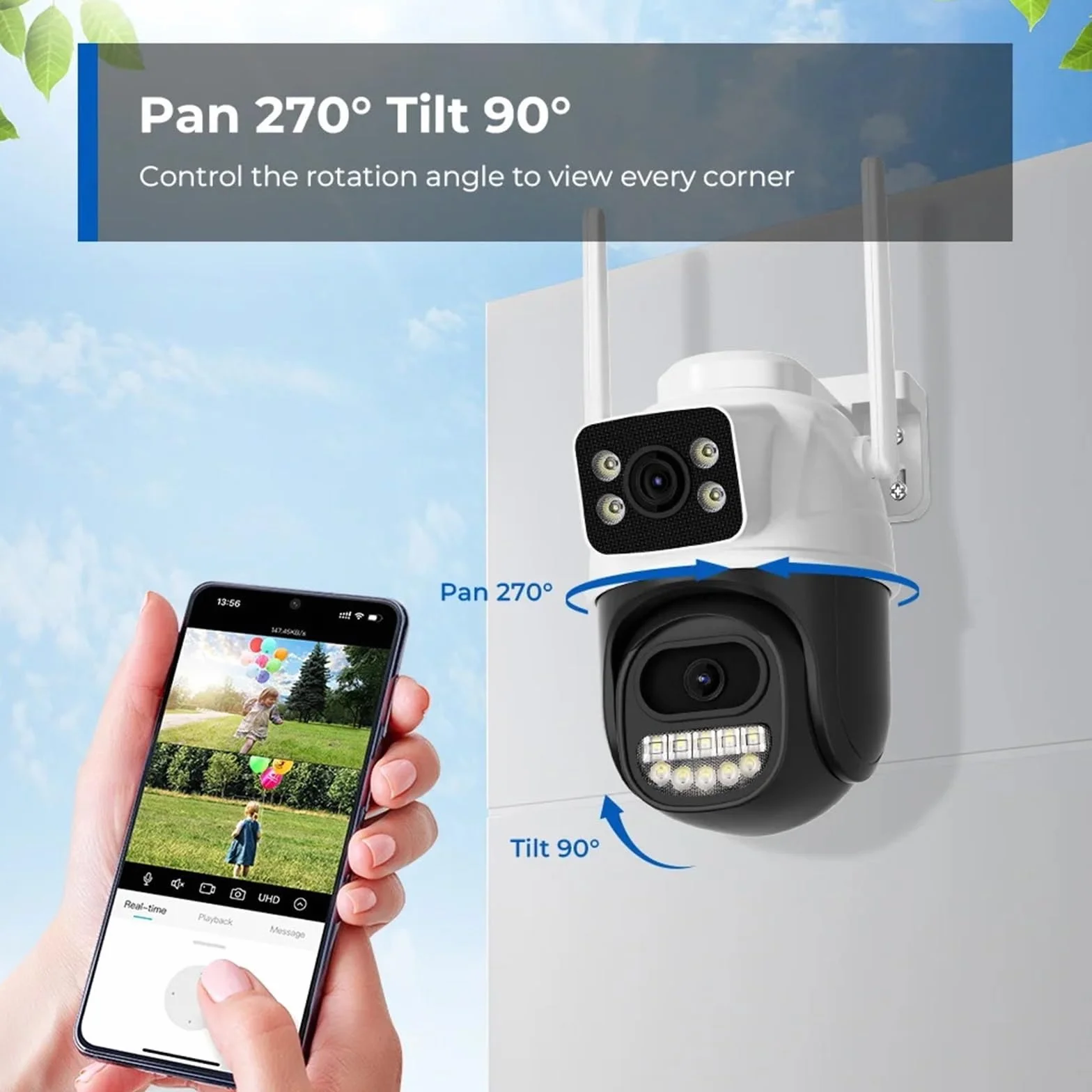 Kamera IP 8MP z dźwiękiem WiFi, zewnętrzna, 8-kanałowa, mini kamera NVR, zestaw do monitoringu CCTV, bezprzewodowy system kamer noktowizorem na podczerwień,Spokój ducha zawsze(None,8pcs)