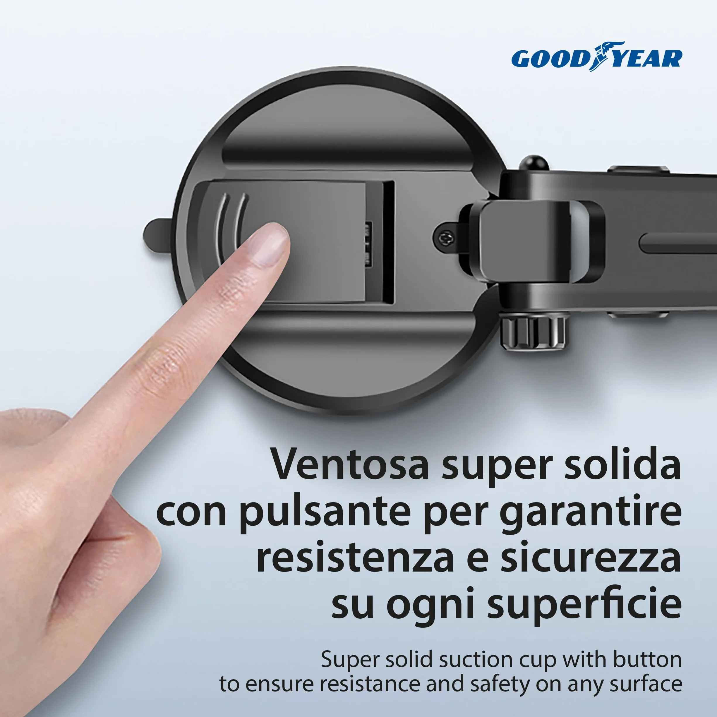 Goodyear Magnetyczny uchwyt na telefon z uniwersalną przyssawką do deski rozdzielczej i przedniej szyby, w zestawie 2 magnesy, obrotowa płyta magnetyczna o 360°, ramię regulowane do 15,2 cm, do