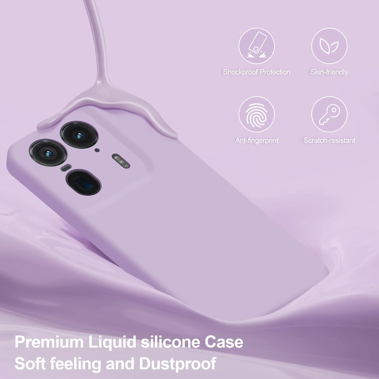 Etui do Motorola Edge 50 Ultra, miękkie silikonowe etui z ochroną aparatu, odporne na wstrząsy, smukłe etui z podszewką z mikrofibry, Fioletowy