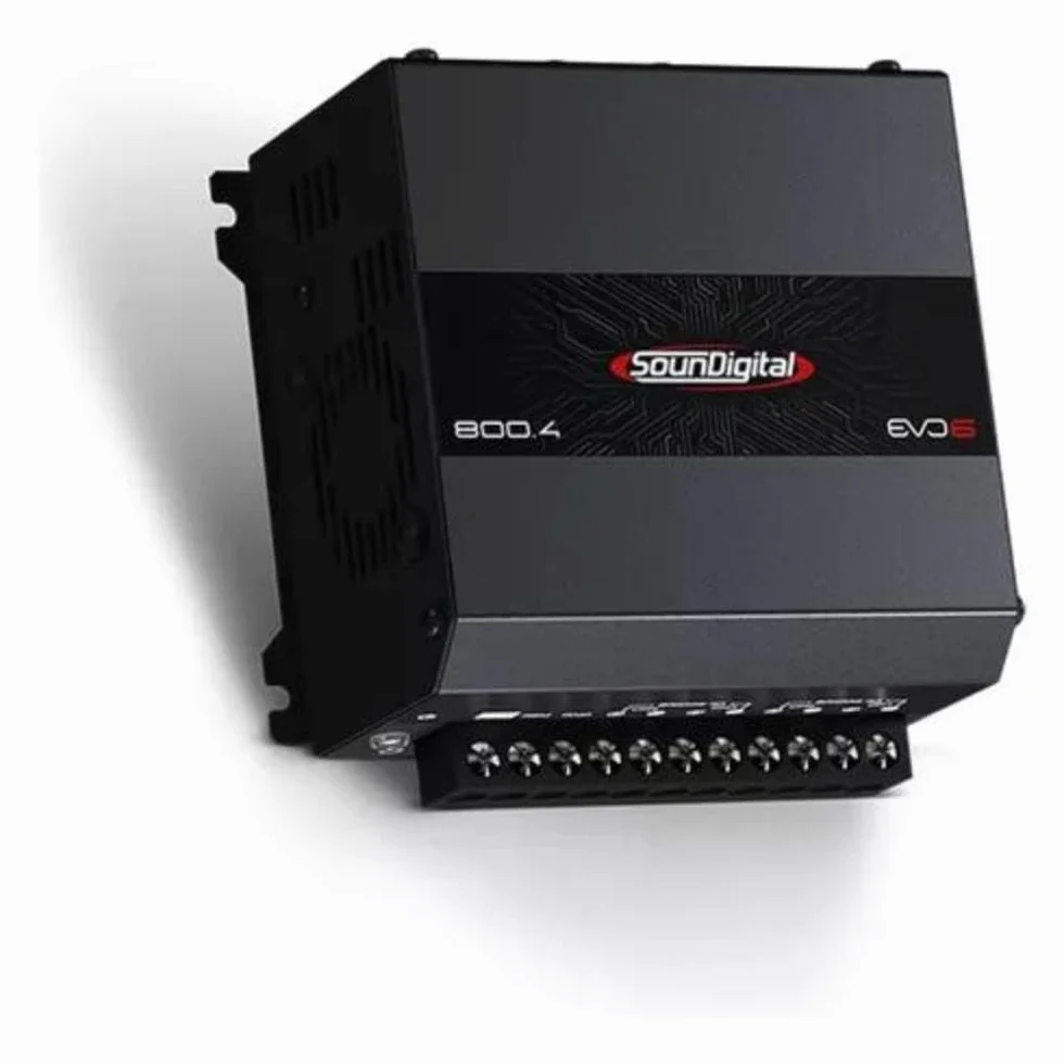 SounDigital 800.4 EVO 6.0 4-kanałowy wzmacniacz samochodowy | 800 W RMS wzmacniacz mocy | 4 omy | filtr High/Low-Pass | wejście cinch | kompaktowy wzmacniacz samochodowy HiFi