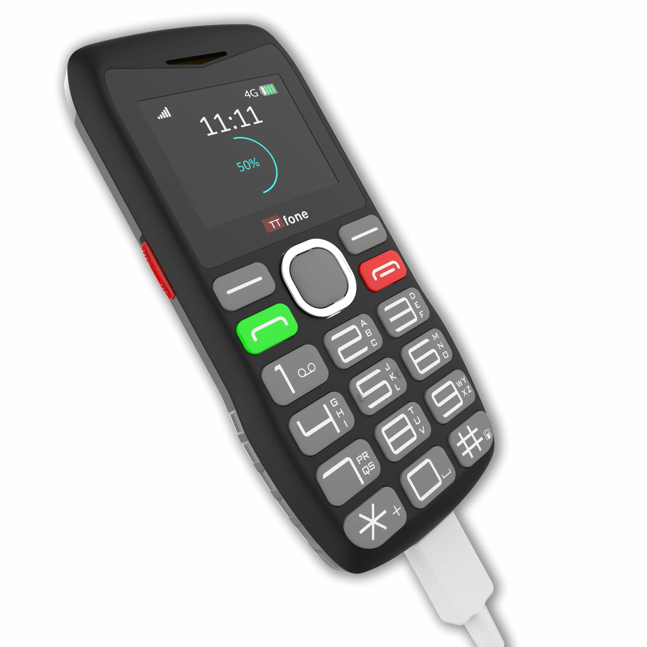 TTfone TT890 4G Telefon dla Seniorów – Łatwy w użyciu telefon komórkowy z dużymi przyciskami, przyciskiem SOS, ładowaniem USB-C, Bluetooth, aparatem – odblokowany