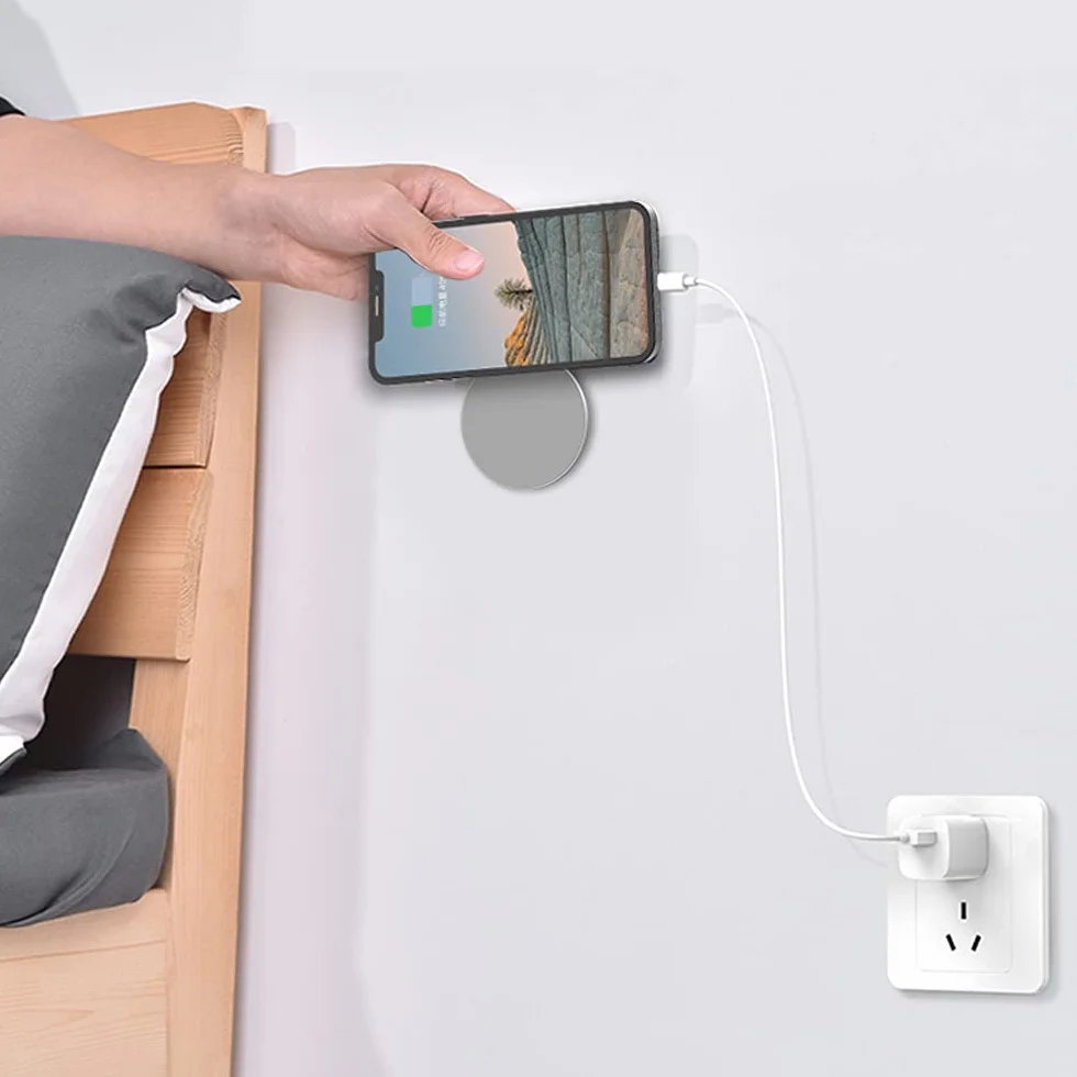 Magnetyczny uchwyt ścienny do iPhone 15/14/13/12 Pro mini Pro Max 2 sztuki