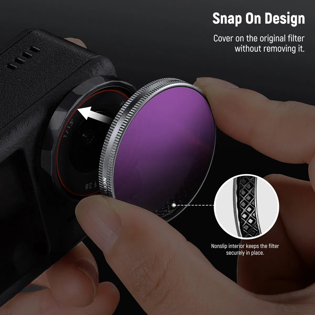 NEEWER Zestaw filtrów ND kompatybilny z DJI Osmo Action 3/4/5 Pro, 6 sztuk, ND8+ND16+ND32+ND64+ND1000+CPL, akcesoria do kamery sportowej, filtr neutralnej gęstości, wielowarstwowe szkło optyczne HD,