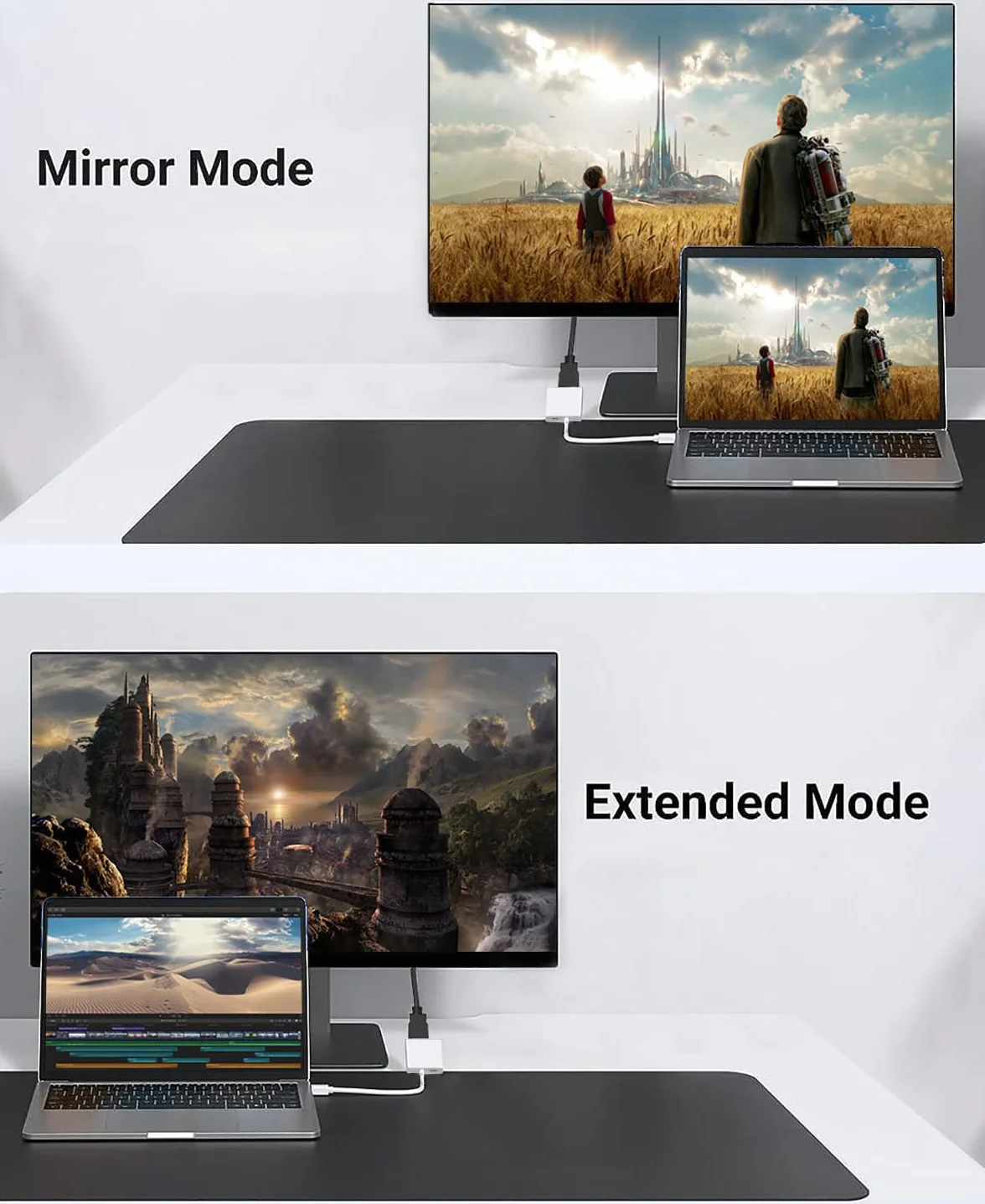 Adapter USB-C na HDMI 4K/60Hz dla iPhone 15 16, MacBook Pro Air, iPad Pro, kabel USB 3.1 typu C Digital AV HDMI 2.0 kompatybilny z Samsung Galaxy S25/S24/S23/S22, Pixelbook, XPS i więcej