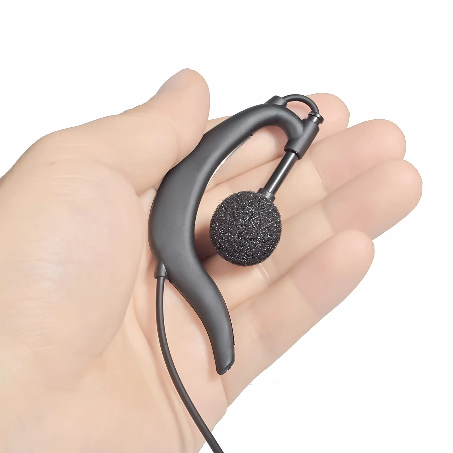 Słuchawki radiowe kompatybilne z Retevis Baofeng UV5R Kenwood TK250 Walkie Talkie Headset z PTT i mikrofonem (czarny G, 2 sztuki)