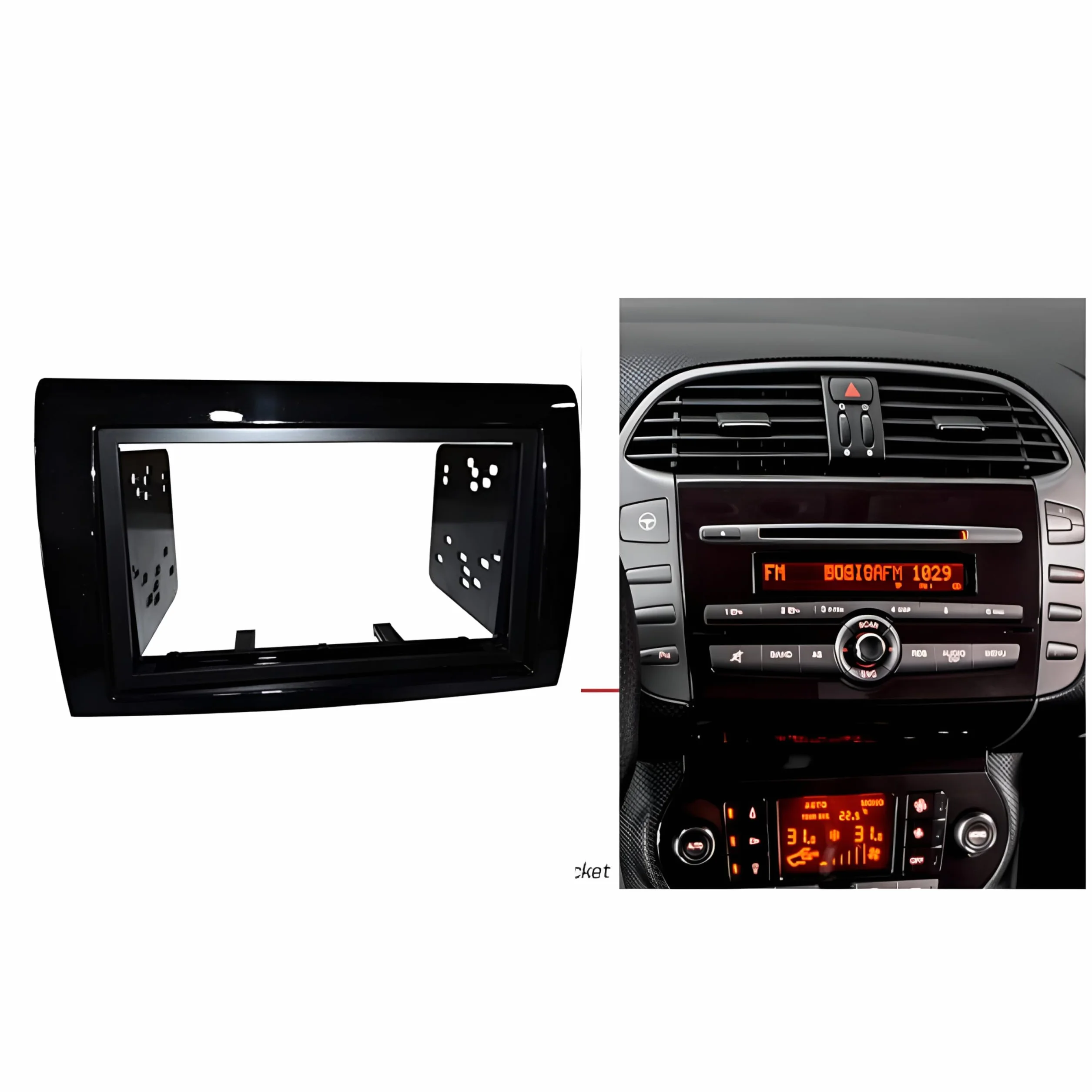 Sound-way 2 DIN w desce rozdzielczej samochodowy adapter stereo zestaw montażowy kompatybilny z FIAT Bravo 2007-2016 z narzędziami montażowymi