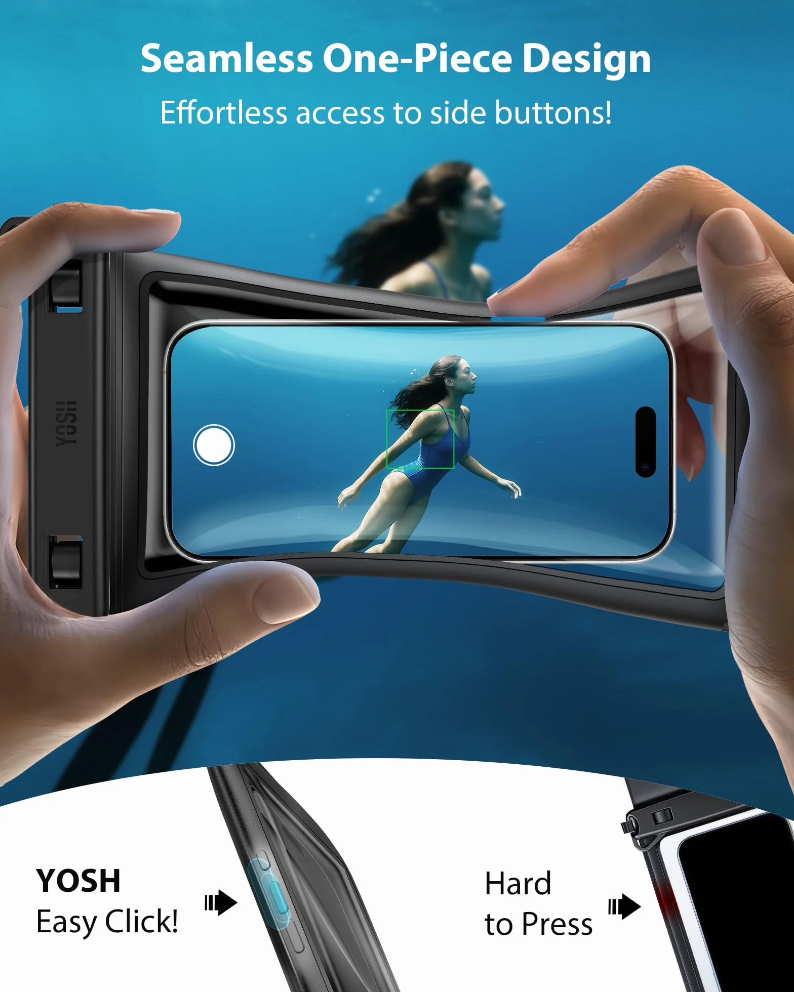 YOSH 2 wodoodporne etui na telefon komórkowy [podwójne kieszenie 3D], wodoodporne etui na telefon komórkowy 7,5" IPX8, wodoszczelne etui na telefon komórkowy do pływania, wodoodporne etui na telefon