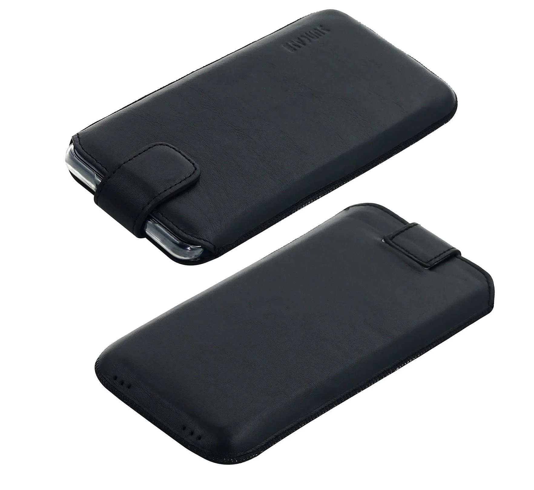 Suncase Prawdziwy skórzany pokrowiec etui kompatybilne z Motorola Edge 30 Pro czarny
