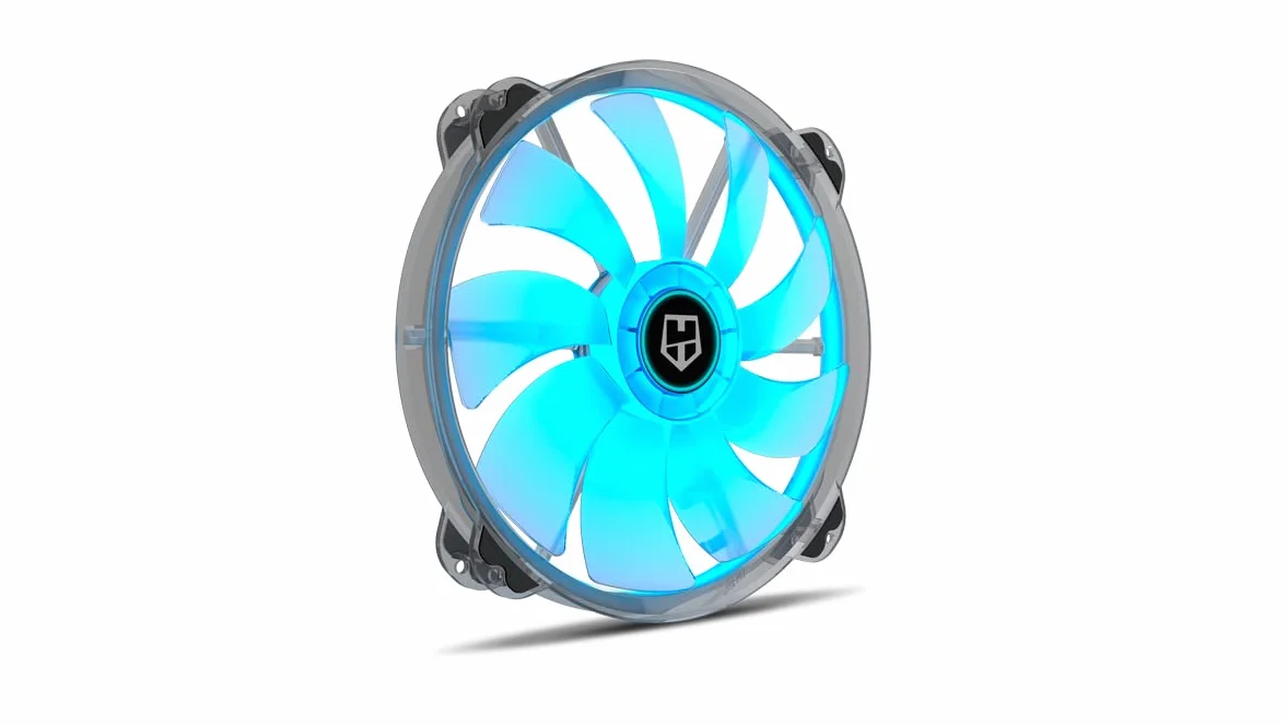 NOX XTREME PRODUCTS Hummer X200 -NXHUMMERX200FAN- Wentylator do obudowy PC 200 mm, ARGB, 9 przezroczystych łopatek, super płaska, cicha konstrukcja, łożyska hydrauliczne, gumowe wsporniki narożne