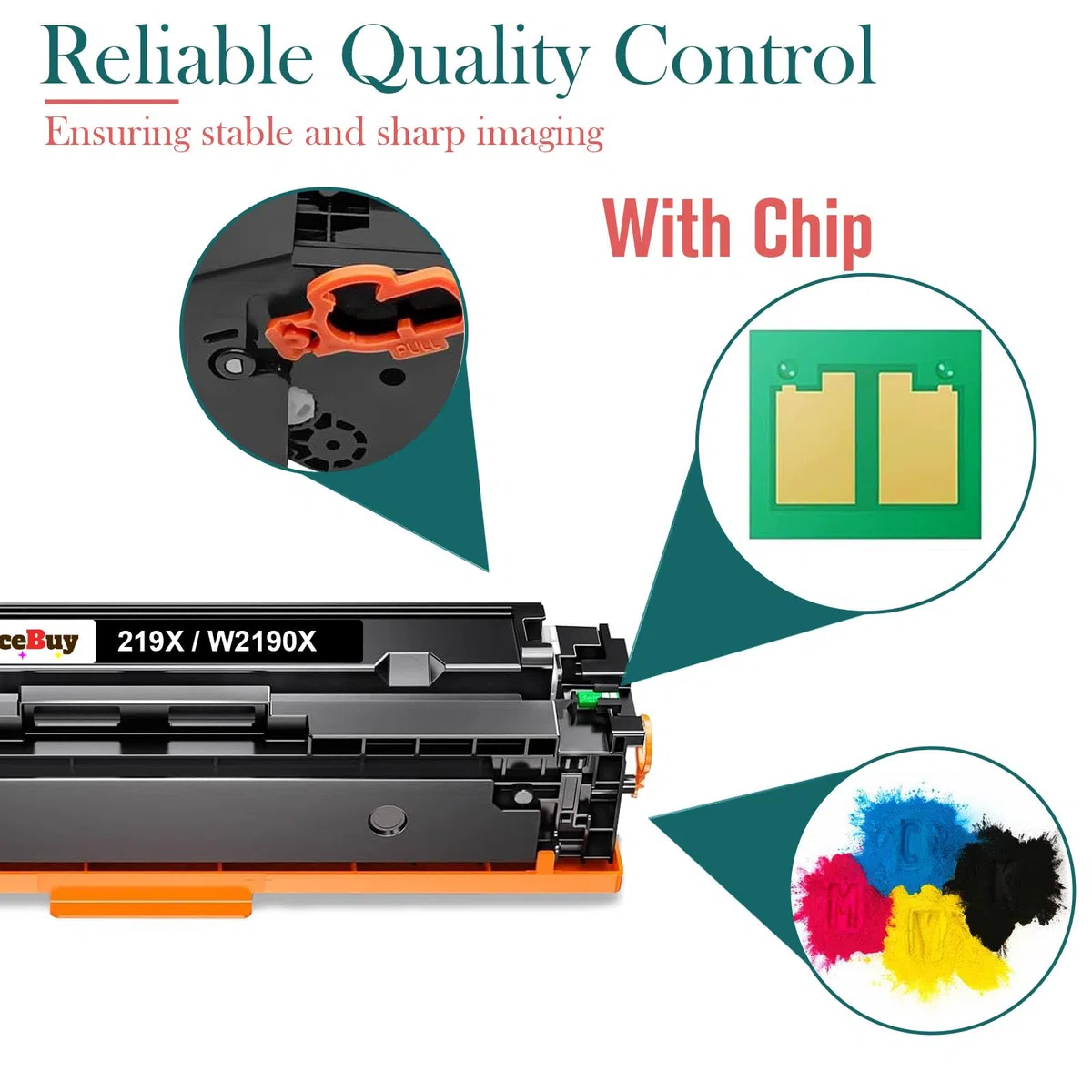 219X (z chipem) kompatybilny z HP 219X W219X toner czarny do HP Color Laserjet Pro MFP 3302FDWG 3302SDWG 3302FDNG 3302FDW 3302SDW 3302FDN 3202DN 3202DW 219A W2190A (1 czarny)