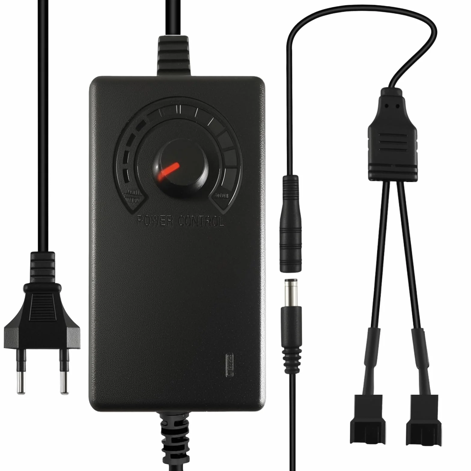 Joycabin 2 Pin PWM Kontroler wentylatorów, 12V PWM Moduł kontroli prędkości wentylatora, Regulowana prędkość wiatru od 3 V do 12 V, Kontroler prędkości wentylatora z 1 do 2 PC Wentylator Adapter z
