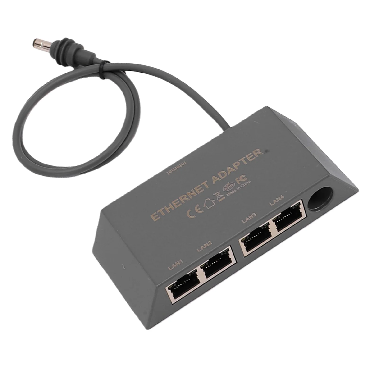 Cocoarm Adapter Gigabit Ethernet, 4-portowy Adapter Ethernet ABS z Kablem 0,5 M, Stabilna sieć Przewodowa Typu Plug and Play dla Routera RV Mini Gen 3 do Użytku w Domu, w Biurze, w Podróży