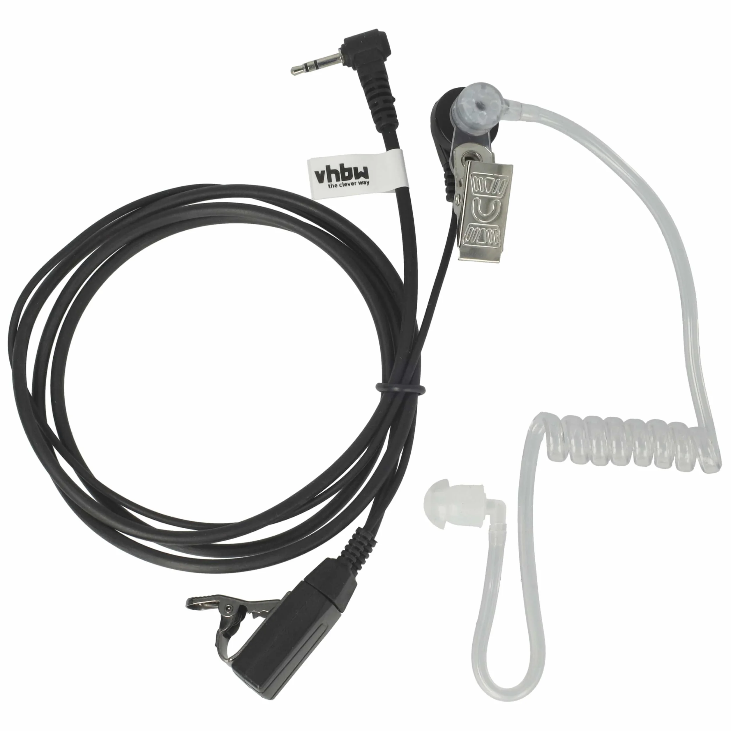 vhbw Zestaw słuchawkowy kompatybilny z Motorola T5700, T5620, T5720, T5710, T5600, T5550 - czarny, przezroczysty wąż akustyczny