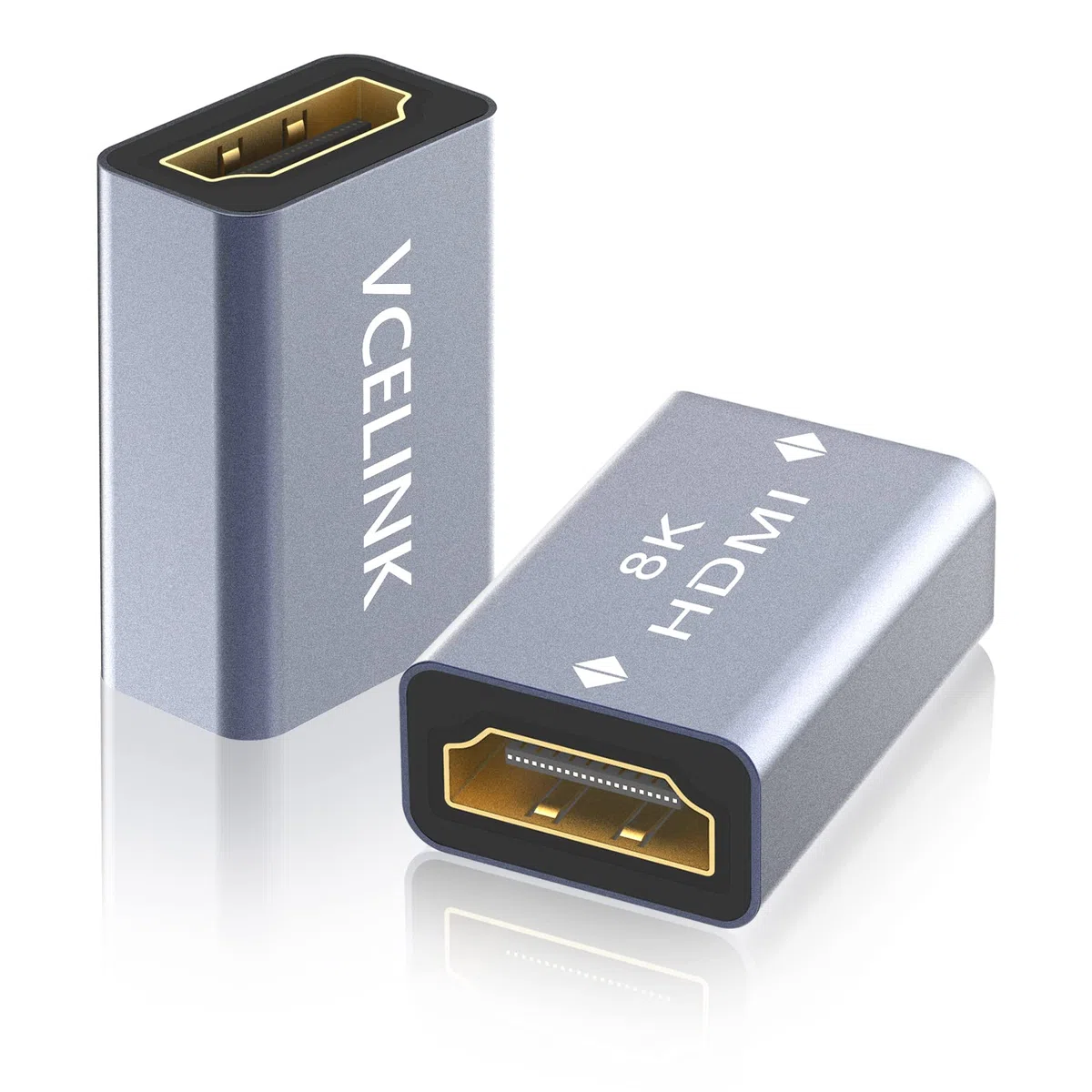 VCELINK Łącznik HDMI 8K, przedłużacz adaptera żeńskiego na żeński 2.1, pozłacane złącze HDMI, obsługa 8K/4K przy 60 Hz UHD, rozdzielczość 7680 * 4320, 3D, HDR, ARC do laptopa, komputera, monitora