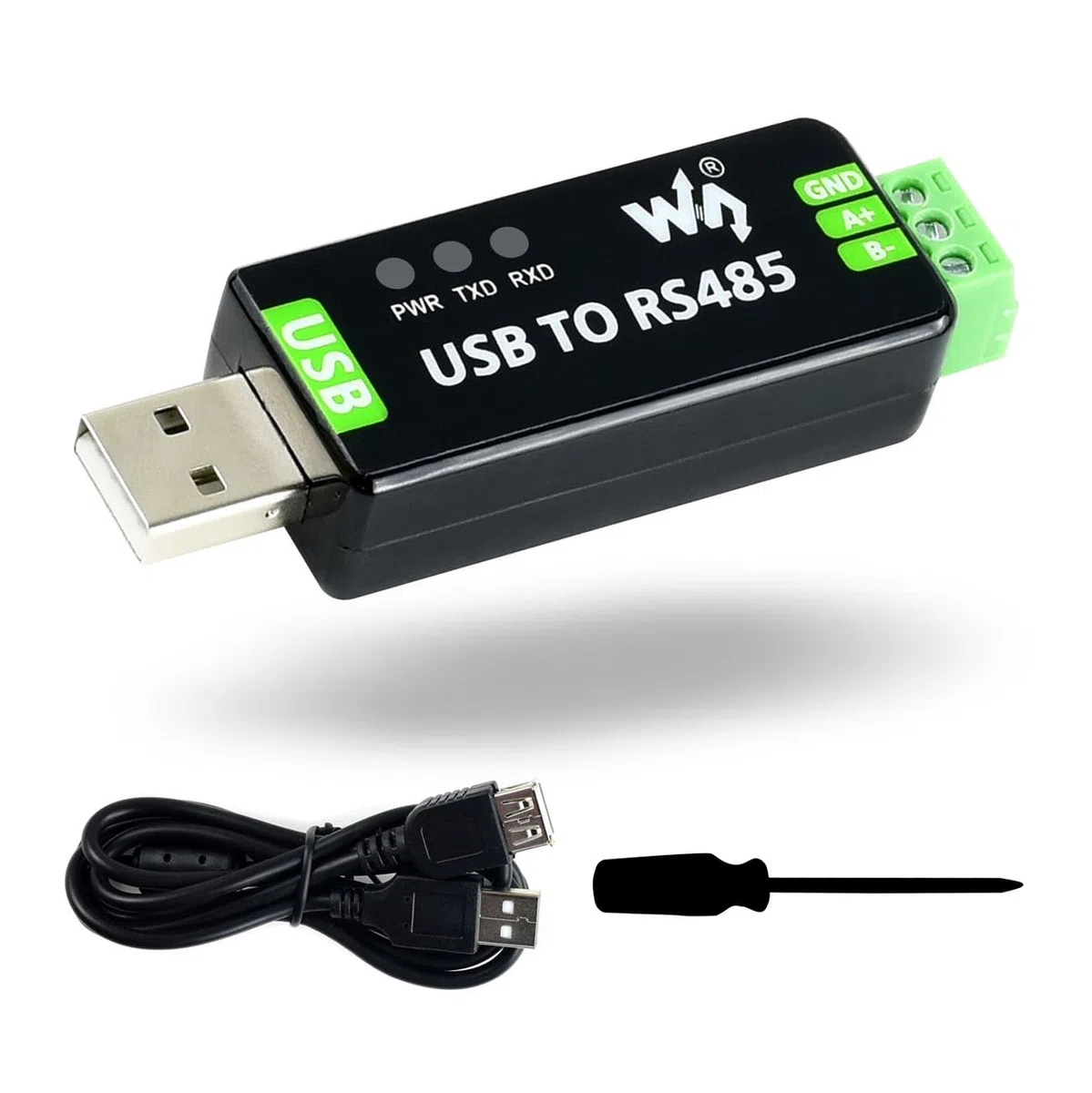 LUCKFOX Konwerter USB na RS485, przemysłowy konwerter USB na RS485, stabilna komunikacja, do przemysłowych urządzeń sterujących lub aplikacji o wysokich wymaganiach komunikacyjnych