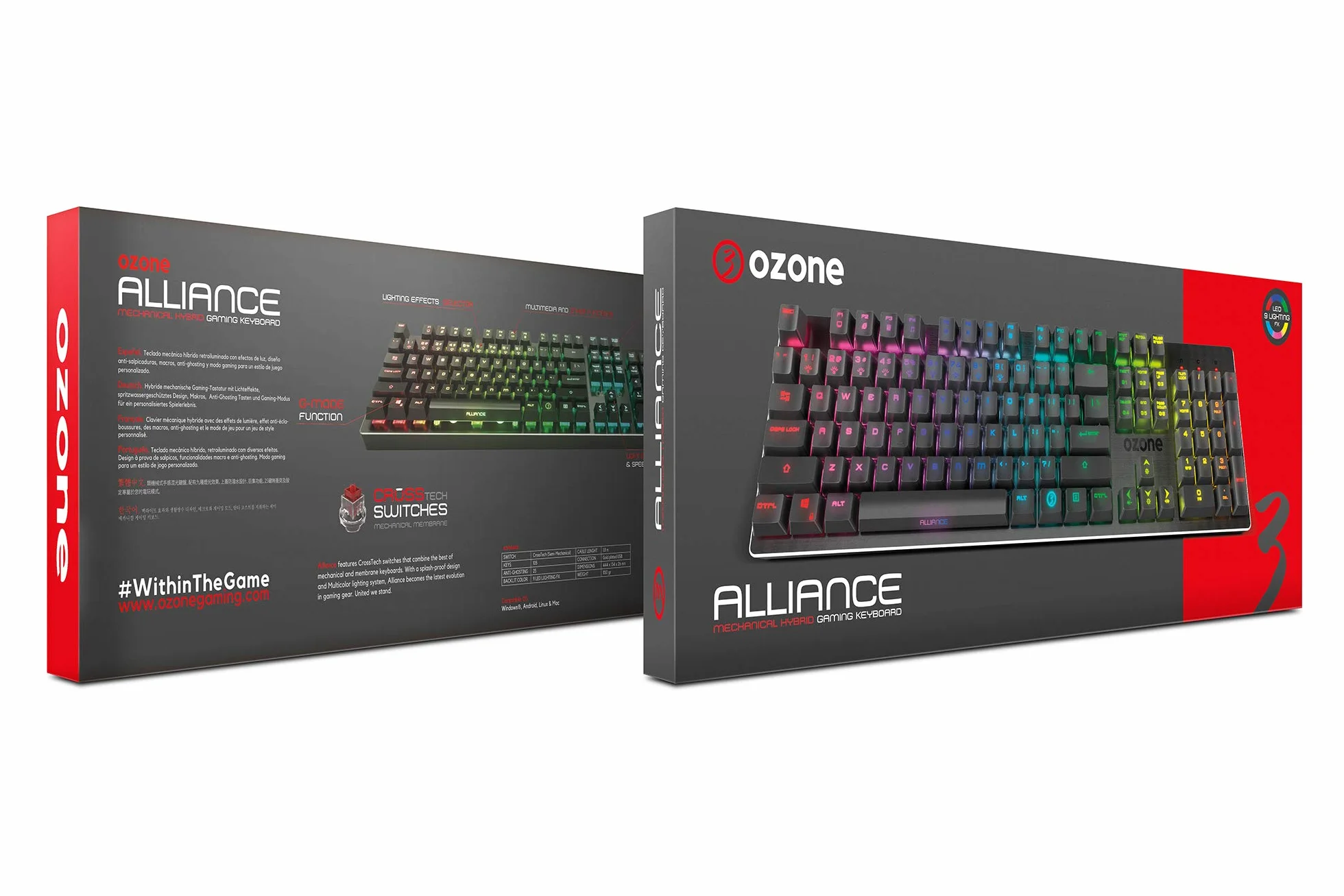 Ozone Gaming Gear Alliance Podświetlana Klawiatura Hybrydowa Czarna